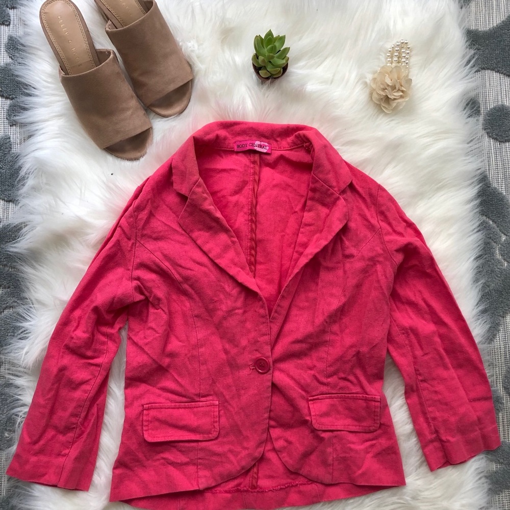 Body Central Coral Pink Light Summer Blazer